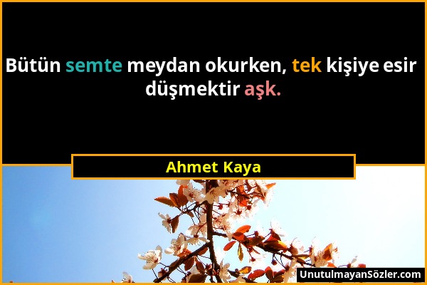 Ahmet Kaya - Bütün semte meydan okurken, tek kişiye esir düşmektir aşk....