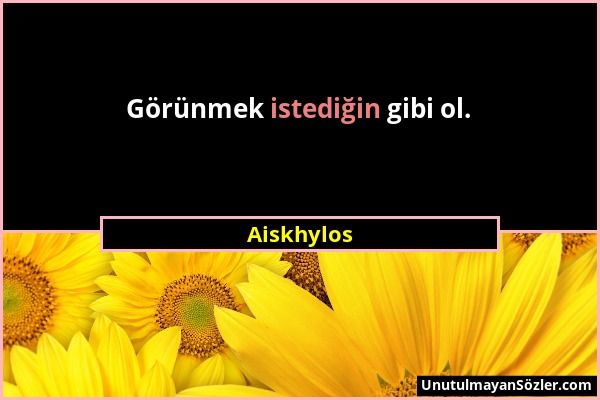 Aiskhylos - Görünmek istediğin gibi ol....