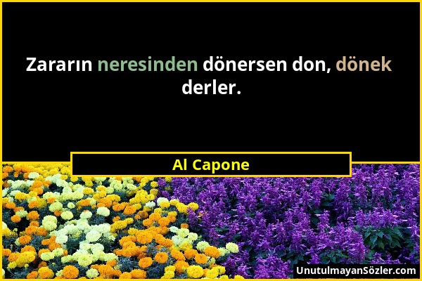 Al Capone - Zararın neresinden dönersen don, dönek derler....