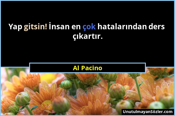 Al Pacino - Yap gitsin! İnsan en çok hatalarından ders çıkartır....