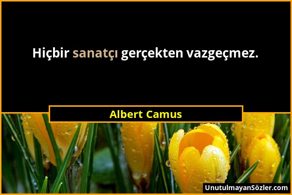 Albert Camus - Hiçbir sanatçı gerçekten vazgeçmez....