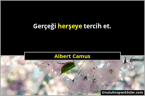 Albert Camus - Gerçeği herşeye tercih et....