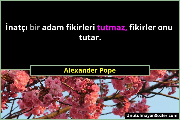 Alexander Pope - İnatçı bir adam fikirleri tutmaz, fikirler onu tutar....