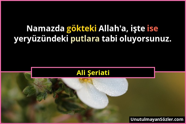 Ali Şeriati - Namazda gökteki Allah'a, işte ise yeryüzündeki putlara tabi oluyorsunuz....