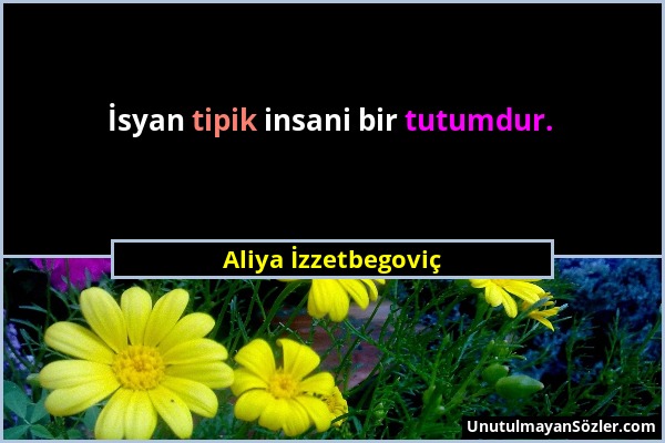 Aliya İzzetbegoviç - İsyan tipik insani bir tutumdur....