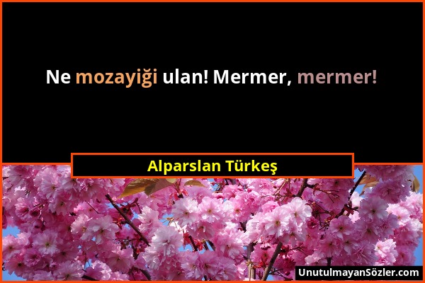 Alparslan Türkeş - Ne mozayiği ulan! Mermer, mermer!...