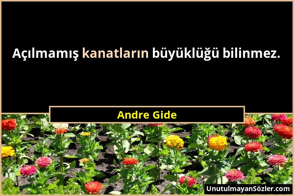 Andre Gide - Açılmamış kanatların büyüklüğü bilinmez....