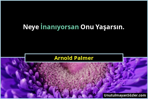 Arnold Palmer - Neye İnanıyorsan Onu Yaşarsın....