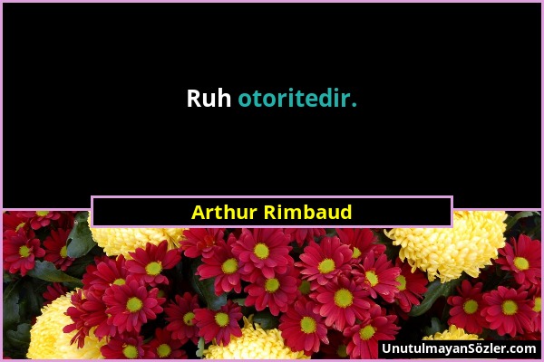 Arthur Rimbaud - Ruh otoritedir....
