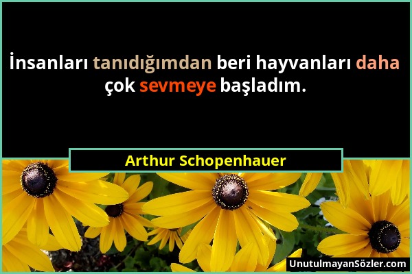Arthur Schopenhauer - İnsanları tanıdığımdan beri hayvanları daha çok sevmeye başladım....