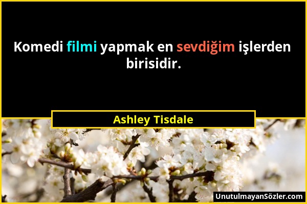 Ashley Tisdale - Komedi filmi yapmak en sevdiğim işlerden birisidir....
