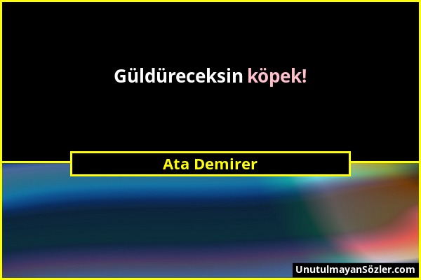 Ata Demirer - Güldüreceksin köpek!...