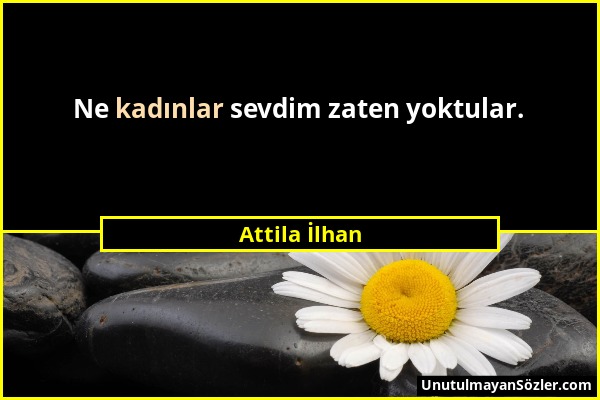 Attila İlhan - Ne kadınlar sevdim zaten yoktular....