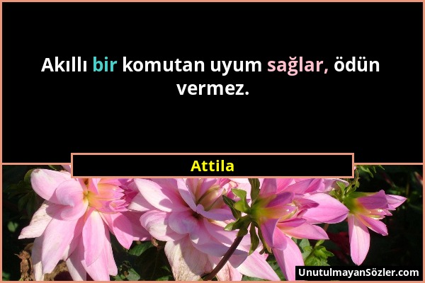 Attila - Akıllı bir komutan uyum sağlar, ödün vermez....