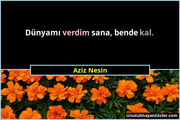 Aziz Nesin - Dünyamı verdim sana, bende kal....