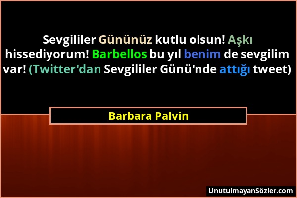 Barbara Palvin - Sevgililer Gününüz kutlu olsun! Aşkı hissediyorum! Barbellos bu yıl benim de sevgilim var! (Twitter'dan Sevgililer Günü'nde attığı tw...