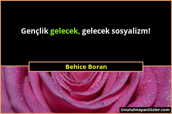 Behice Boran - Gençlik gelecek, gelecek sosyalizm!...