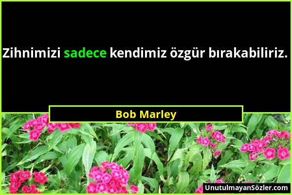 Bob Marley - Zihnimizi sadece kendimiz özgür bırakabiliriz....