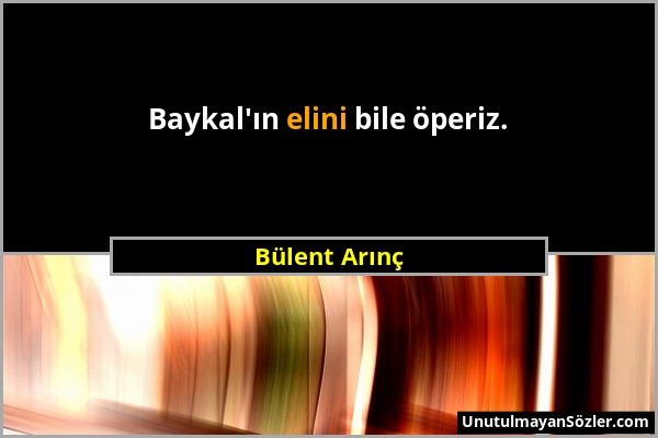 Bülent Arınç - Baykal'ın elini bile öperiz....