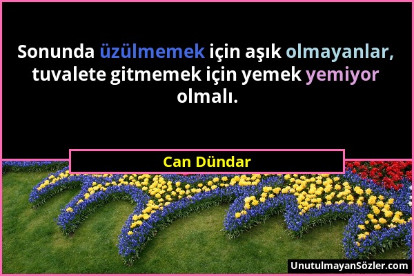 Can Dündar - Sonunda üzülmemek için aşık olmayanlar, tuvalete gitmemek için yemek yemiyor olmalı....