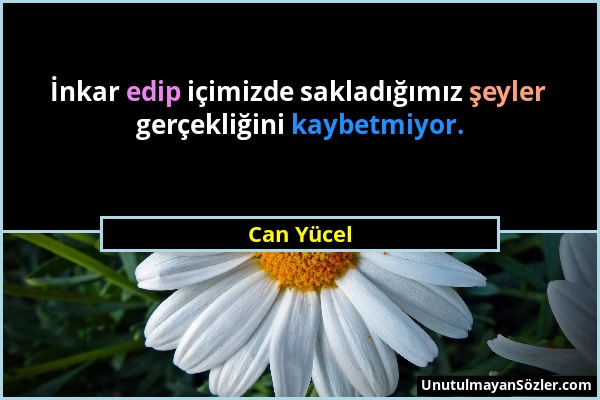 Can Yücel - İnkar edip içimizde sakladığımız şeyler gerçekliğini kaybetmiyor....