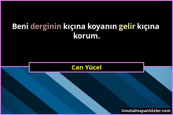 Can Yücel - Beni derginin kıçına koyanın gelir kıçına korum....