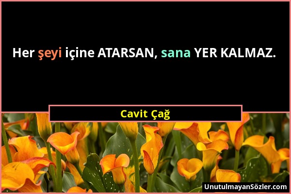 Cavit Çağ - Her şeyi içine ATARSAN, sana YER KALMAZ....