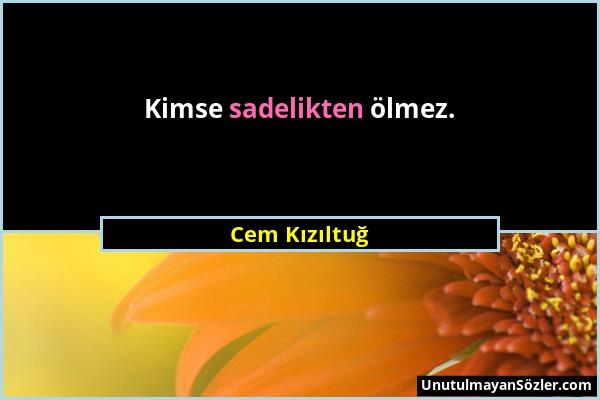 Cem Kızıltuğ - Kimse sadelikten ölmez....