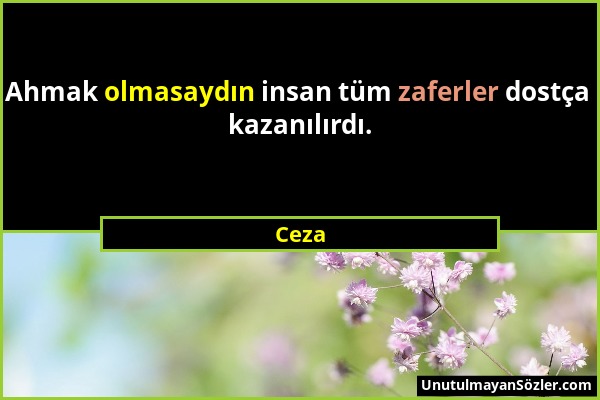 Ceza - Ahmak olmasaydın insan tüm zaferler dostça kazanılırdı....