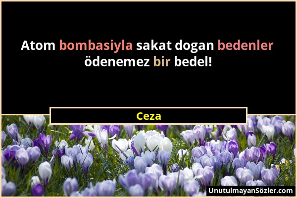 Ceza - Atom bombasiyla sakat dogan bedenler ödenemez bir bedel!...