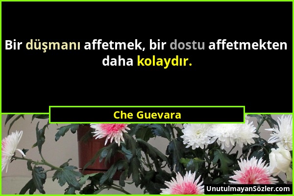 Che Guevara - Bir düşmanı affetmek, bir dostu affetmekten daha kolaydır....