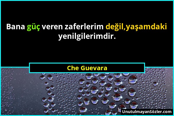 Che Guevara - Bana güç veren zaferlerim değil,yaşamdaki yenilgilerimdir....