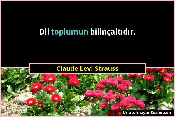 Claude Levi Strauss - Dil toplumun bilinçaltıdır....