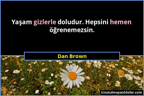 Dan Brown - Yaşam gizlerle doludur. Hepsini hemen öğrenemezsin....