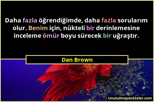 Dan Brown - Daha fazla öğrendiğimde, daha fazla sorularım olur. Benim için, nükteli bir derinlemesine inceleme ömür boyu sürecek bir uğraştır....