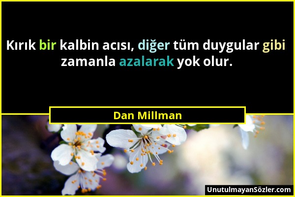 Dan Millman - Kırık bir kalbin acısı, diğer tüm duygular gibi zamanla azalarak yok olur....