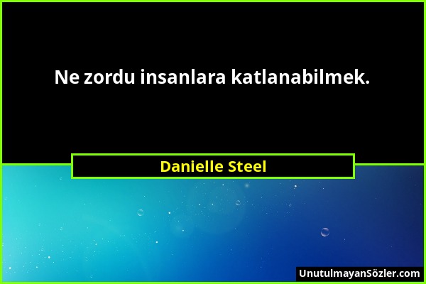 Danielle Steel - Ne zordu insanlara katlanabilmek....
