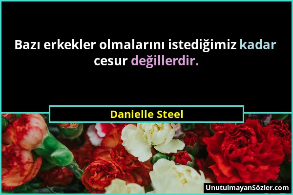 Danielle Steel - Bazı erkekler olmalarını istediğimiz kadar cesur değillerdir....