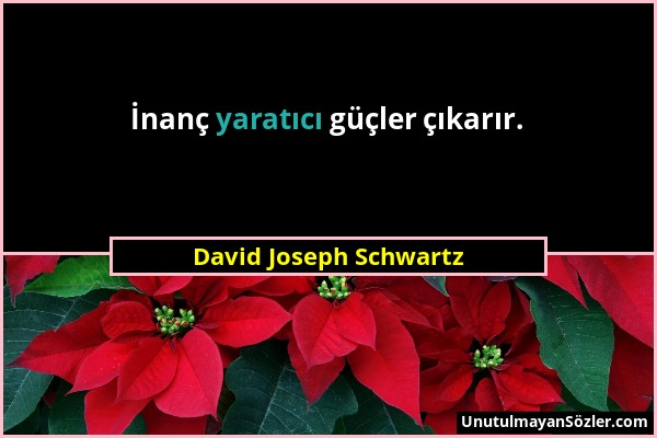 David Joseph Schwartz - İnanç yaratıcı güçler çıkarır....
