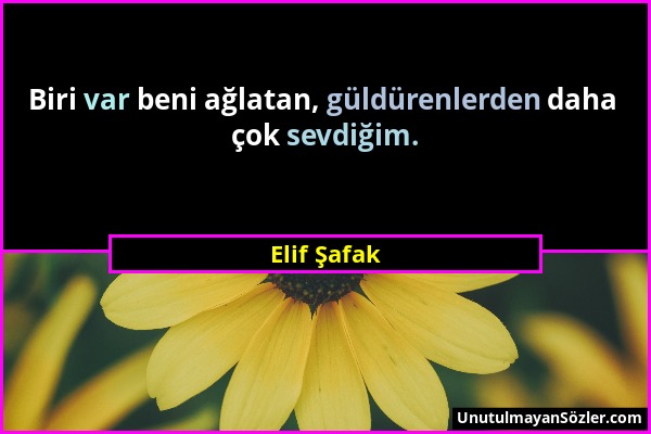 Elif Şafak - Biri var beni ağlatan, güldürenlerden daha çok sevdiğim....