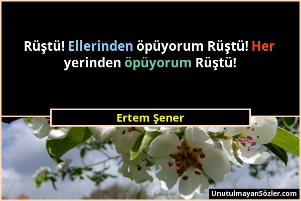 Ertem Şener - Rüştü! Ellerinden öpüyorum Rüştü! Her yerinden öpüyorum Rüştü!...