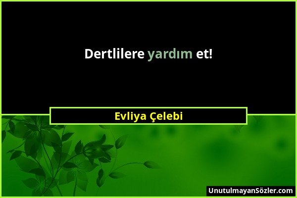 Evliya Çelebi - Dertlilere yardım et!...