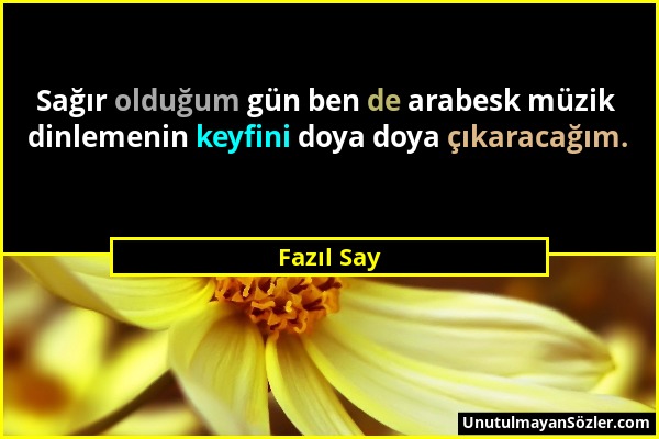 Fazıl Say - Sağır olduğum gün ben de arabesk müzik dinlemenin keyfini doya doya çıkaracağım....