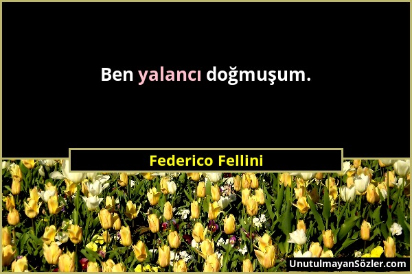 Federico Fellini - Ben yalancı doğmuşum....