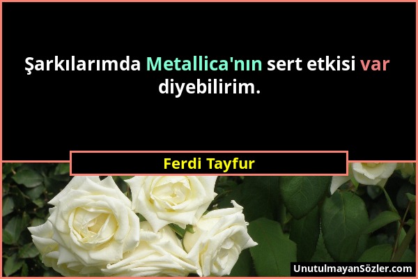 Ferdi Tayfur - Şarkılarımda Metallica'nın sert etkisi var diyebilirim....