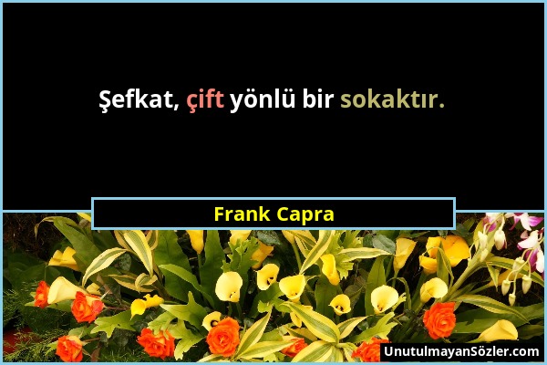Frank Capra - Şefkat, çift yönlü bir sokaktır....
