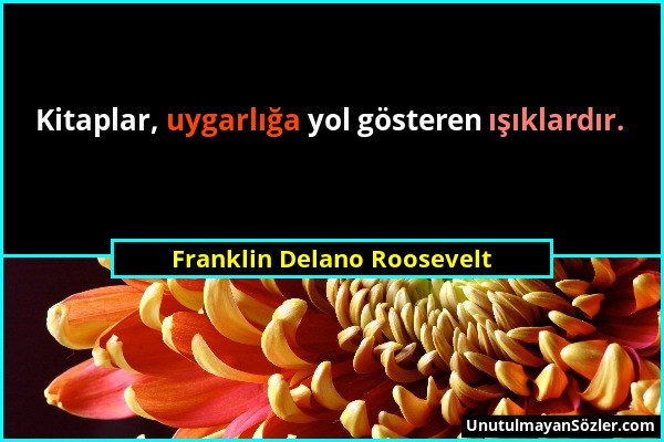 Franklin Delano Roosevelt - Kitaplar, uygarlığa yol gösteren ışıklardır....