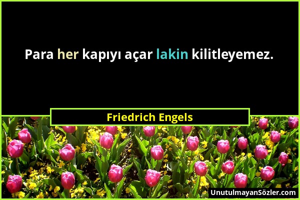 Friedrich Engels - Para her kapıyı açar lakin kilitleyemez....