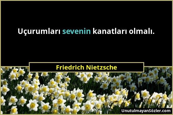 Friedrich Nietzsche - Uçurumları sevenin kanatları olmalı....
