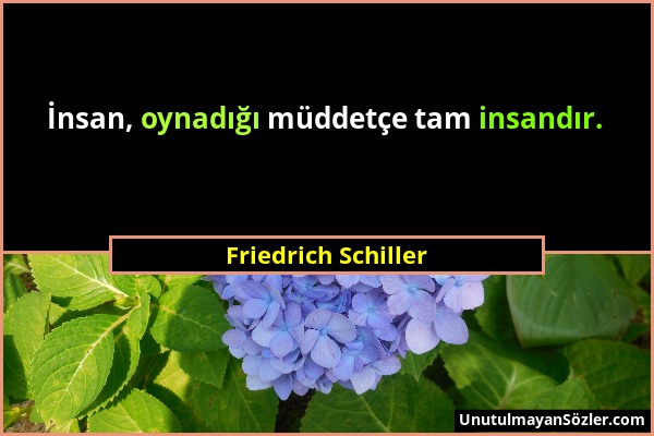 Friedrich Schiller - İnsan, oynadığı müddetçe tam insandır....